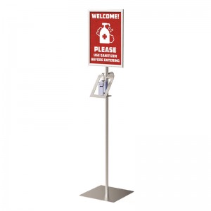 TMJ713 Stała Dłoń Sanitizer Displayer Stand z przenośnym ekranem stojaka ręcznej
